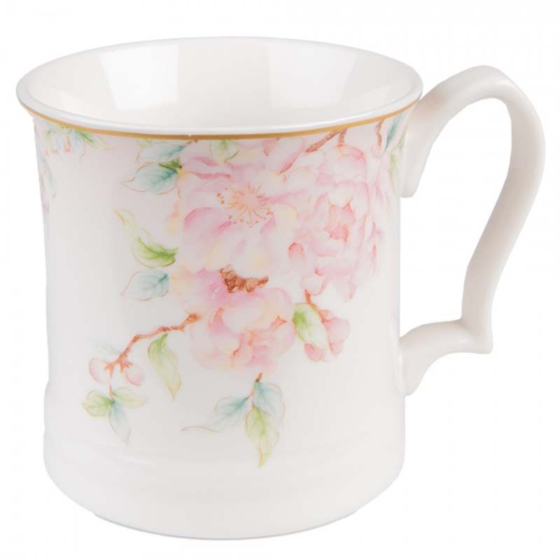 Kuchyně - Porcelánový hrnek s růžovými květy Rosa – 414 ml