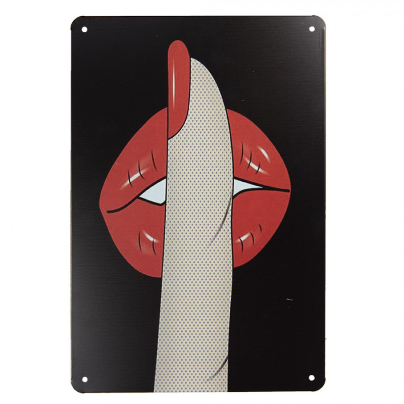 Doplňky a dekorace - Kovová středně velká černo červená cedule 20*30 cm – 20x1x30 cm