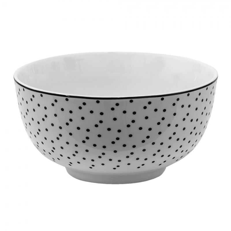 Kuchyně - Porcelánová miska s černými puntíky Black Dot – 500 ml