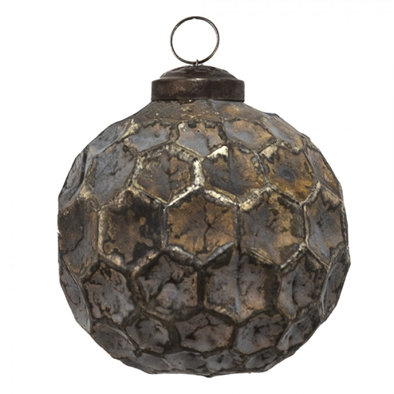 Doplňky a dekorace - Měděná antik skleněná ozdoba Hexagon Copper S – 7x7 cm