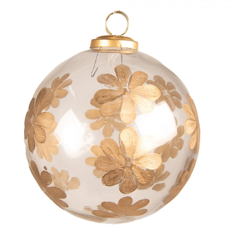 Doplňky a dekorace - Vánoční cetka transparentní/zlatá 12*12 cm – 12x12 cm