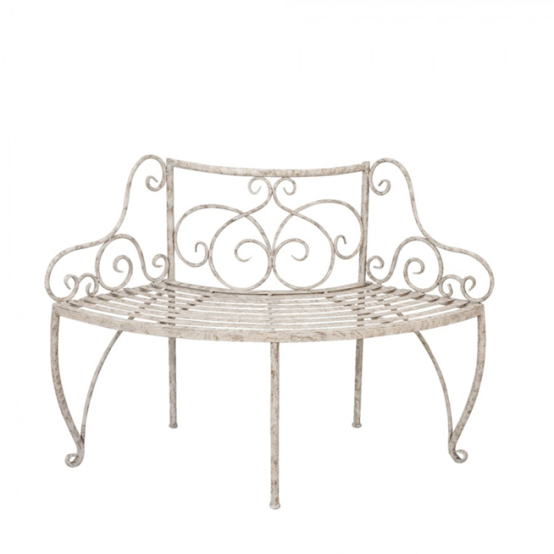 Zahrada a zvířata - Kovová vintage lavice kolem stromu – 103x47x74 cm
