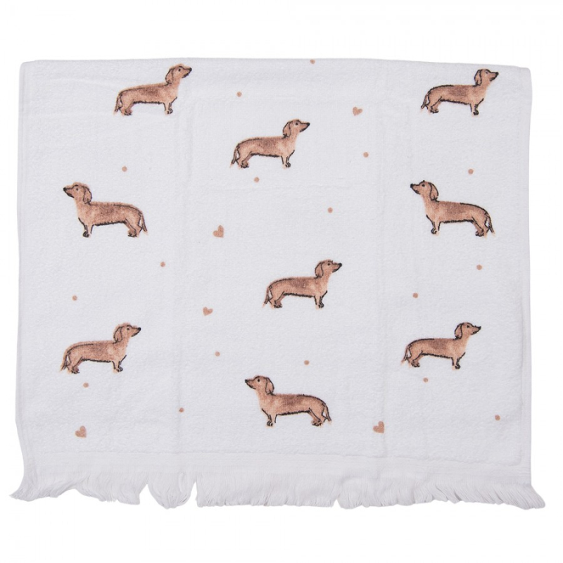 Textil - Kuchyňský froté ručník s jezevčíkem Dachshund Love – 40x66 cm
