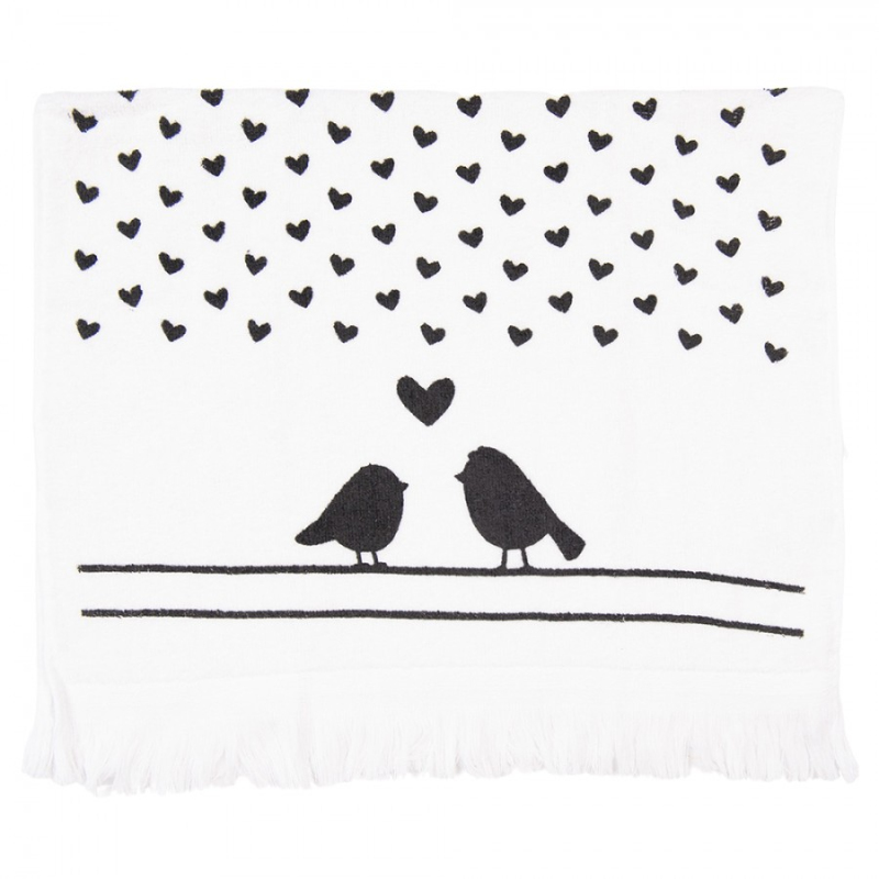 Textil - Kuchyňský froté ručník s ptáčky Love Birds – 40x66 cm
