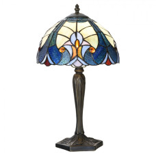 Stolní lampa Tiffany Berniss modrá – 25x40 cm