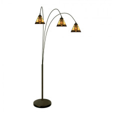 Stojací lampa Tiffany Solei béžová se 3 svítidly – 200 cm