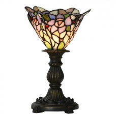 Stolní lampa Tiffany Faas růžovo fialová ve tvaru květu – 20x30 cm