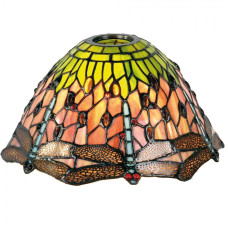 Stínidlo Tiffany Dragonfly zeleno červené s motivem vážky – 25x15 cm