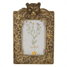 Zlatý fotorámeček Theron s motivem geparda – 10x15 cm