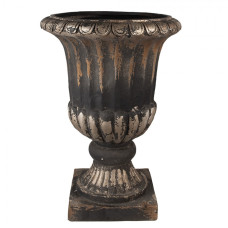 Černohnědý keramický květináč v antickém stylu s patinou Ludovicus – 49x72 cm