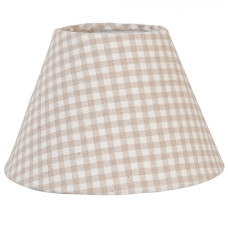 Béžové kostkované látkové stínidlo na lampu – 23x15 cm