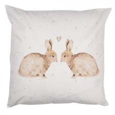 Povlak na polštář na polštář s motivem zajíčků Bunnies in Love – 45x45 cm