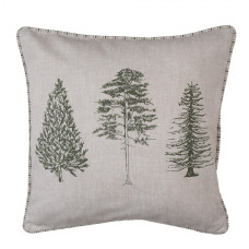 Béžový povlak na polštář se vzorem jehličnatých stromů Natural Pine Trees – 40x40 cm