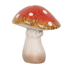 Keramická podzimní dekorace houbička muchomůrka Mos IX – 13x13x15 cm