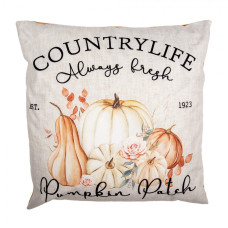 Podzimní povlak na polštář s dýněmi a nápisem Countrylife Always Fresh Pumpkin Patch – 45x45 cm