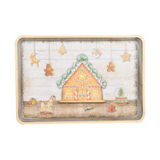 Laminátový tác na cukroví s vánočním motivem perníčků – 32x22x2 cm