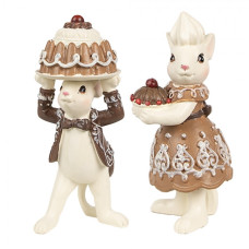 Vánoční figurky myšky z cukrárny – 5x5x11 / 5x5x10 cm