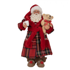Vánoční postavička Santa Claus v županu a papučích – 27 cm
