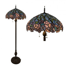 Stojací lampa Tiffany s květinovým motivem Romeijn – 51x165 cm