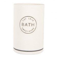Bílý držák na zubní kartáčky Bath Sweet Home – 8x13 cm