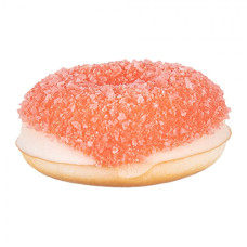 Dekorace plastový donut s červenou polevou – 6x2 cm