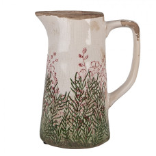 Béžovo-zelený keramický květináč ve tvaru konvice Linneke M – 16x11x20 cm