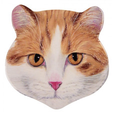 Oranžový keramický podtácek ve tvaru kočičky – 20x20 cm