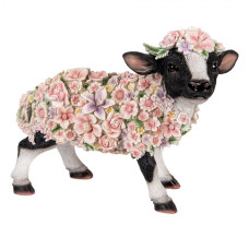 Jarní dekorace telátko pokryté květinami – 41x19x33 cm