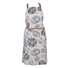 Šedo-béžová bavlněná kuchyňská zástěra s dýněmi Country Style Pumpkin – 70x85 cm