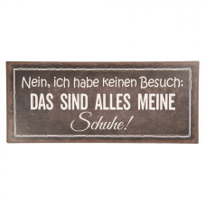Hnědočerná nástěnná kovová cedule keinen Besuch – 30x13 cm