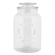 Skleněná skladovací dóza s víkem a nápisem Quality Glassware – 12x21 cm
