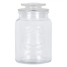 Skleněná skladovací dóza s víkem a nápisem Quality Glassware – 11x18 cm