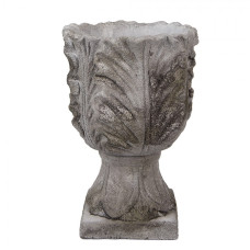 Šedý obal na květináč antický sloup – 16x24 cm