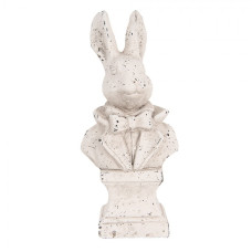 Béžová dekorace busta zajíce šlechtice Van Kribbeltof – 11x8x24 cm