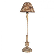 Béžovo-hnědá kovová lampa na vysoké noze s patinou Huug – 22x71 cm