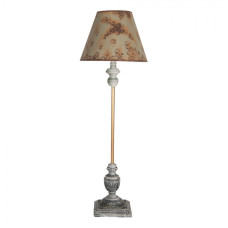 Béžovo-hnědá lampa ňa vysoké šedé noze s patinou Huug – 24x72 cm