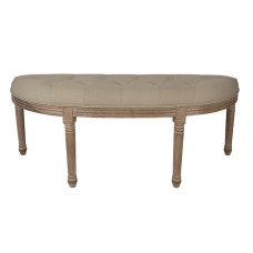 Hnědá čalouněná lavice do oblouku Angelique – 125x41x48 cm