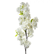 Umělá rostlina jarní větvička s bílými květy – 104 cm