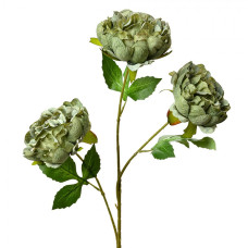 Umělá rostlina tři zelené pivoňky – 80 cm