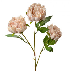 Umělá rostlina tři růžovo-oranžové pivoňky – 80 cm