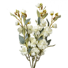 Umělá rostlina rozkvetlá bílá šípková růže – 51 cm