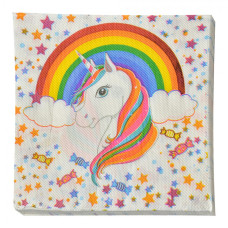 Party papírové ubrousky s jednorožcem Unicorn – 20 ks 33x33 cm