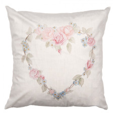 Béžovo-růžový povlak na polštář s kytičkami Summer Love Flowers – 45x45 cm