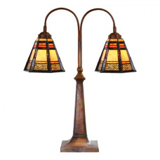 Stolní lampa Tiffany na 2 žárovky Maycee – 48x19x64 cm