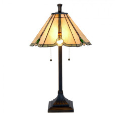 Zeleno-béžová stolní lampa Tiffany Phillipe – 40x67 cm