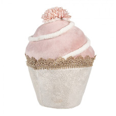 Růžový cupcake – textilní dekorace – 11x16 cm