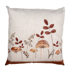 Béžový povlak na polštář s podzimním motivem přírody a houbiček Little Fall Jewels – 45x45 cm