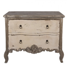 Dřevěná komoda béžovo-šedá ve vintage stylu Rosselyn – 95x40x82 cm