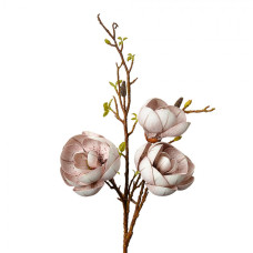 Bílo-růžová umělá rostlina magnolie – 106 cm