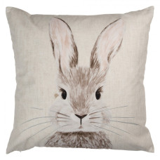 Béžový povlak na polštář se zajíčkem Bunny I – 45x45 cm